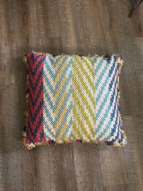 Multicolor Chevron Woven Throw Pillow - Home Accents